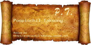 Pospischil Taksony névjegykártya
